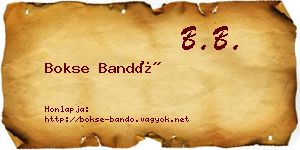 Bokse Bandó névjegykártya